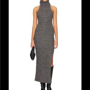 Astr Gray Sleeveless Turtleneck Dress